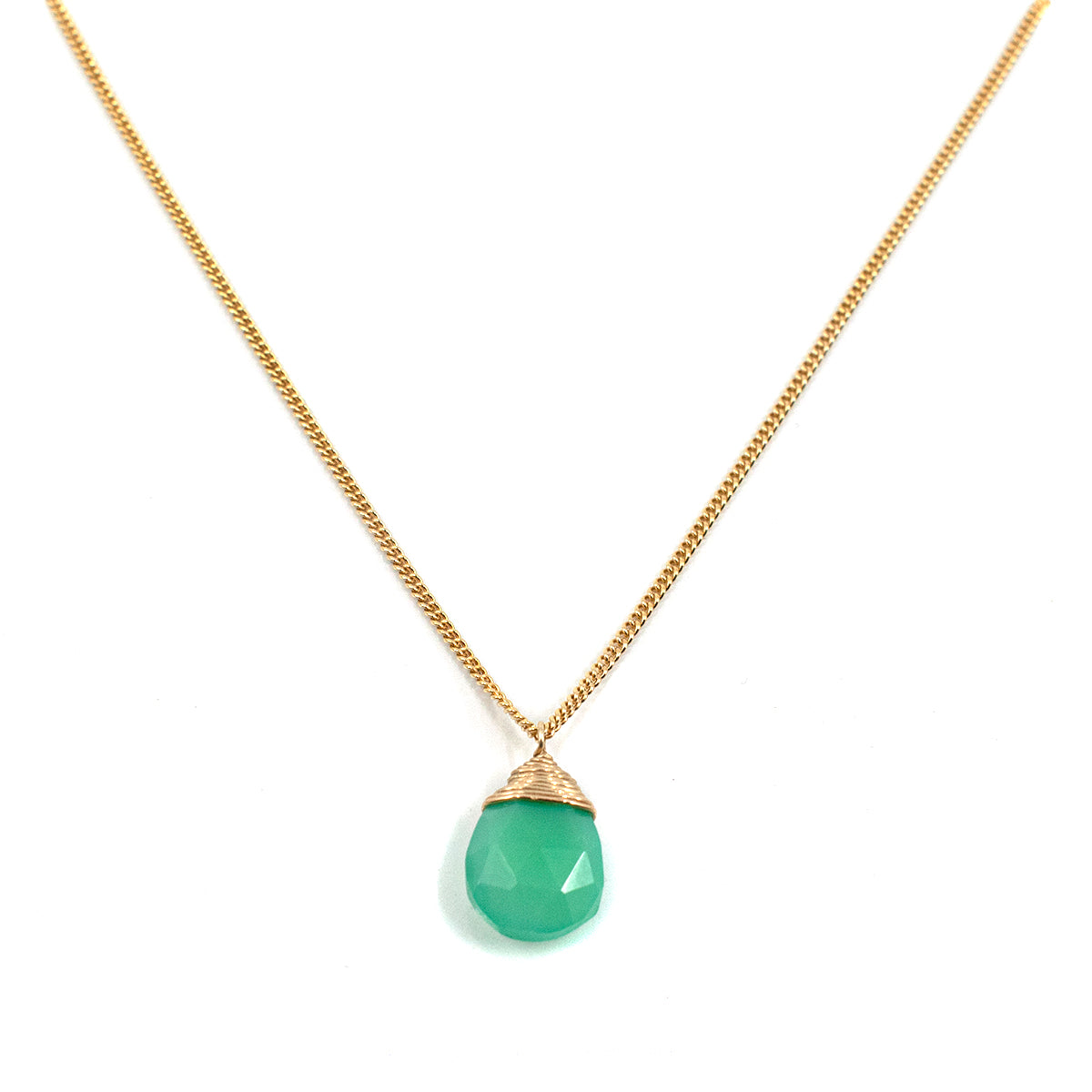 Handcrafted Genuine Chalcedony & Chryophase high quality Gemstone Premium Briolette Necklace