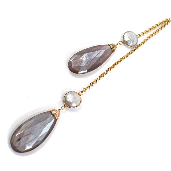 Rosalie - Smokey Quartz, Moonstone, Pearl